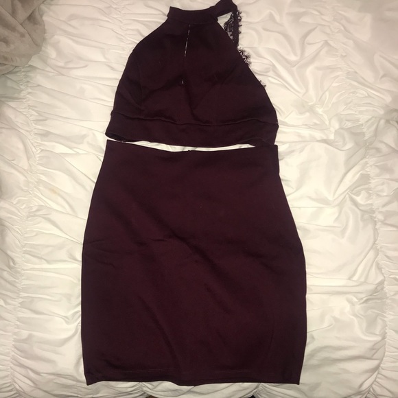 2 piece burgundy mini dress - brand new with tags! - Picture 2 of 2
